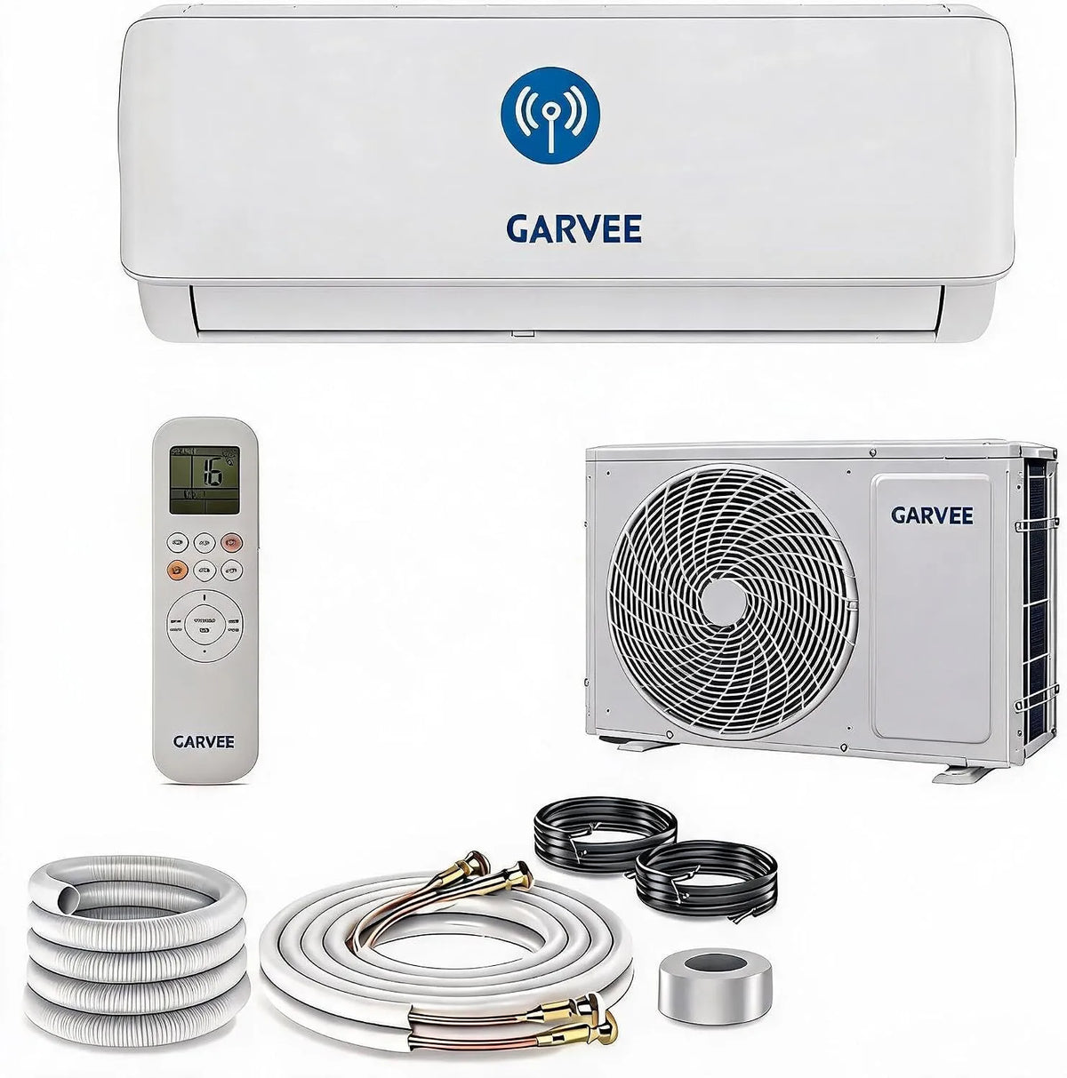 Acekool, Split-klimaanlæg, Energieffektiv delt aircondition 18000 BTU A + + - R32 Kølemiddel - Wall Assembly, Hvid, 18000 BTU, 2 cm