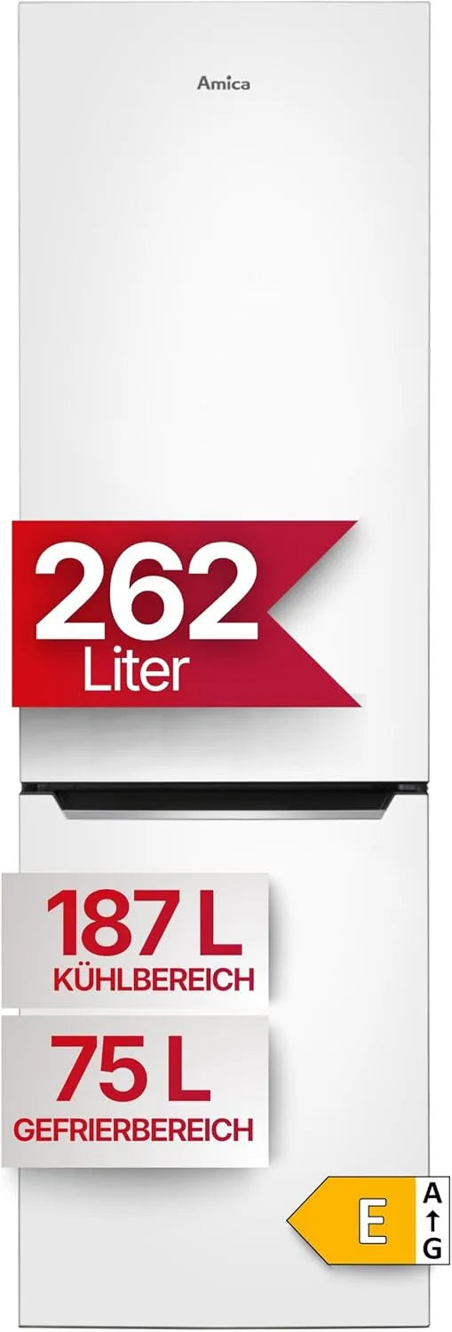 Amica, Køle-/fryseskabe, køleskabe - fryser 262 L 176x54x55 cm KGCL 387 150 W, Hvid, 262 L, 176x54x55 cm, 150 W, 187 l