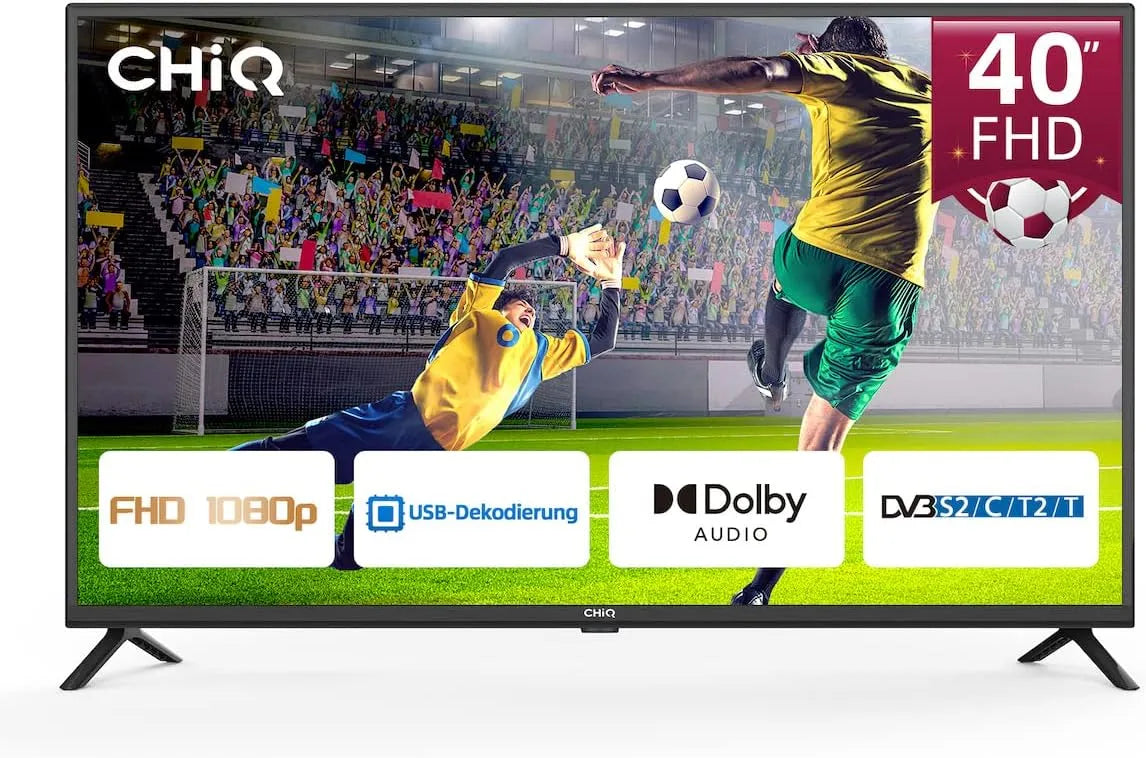 CHiQ DVB-T/T2/C/S2 1080p, TV'er, 40 tommer (100 cm) LED-tv FHD, Dolby Audio, Hotelmodu, Media Player, Triple, Sort, 100 cm, 240 V, 60 HZ, 5W