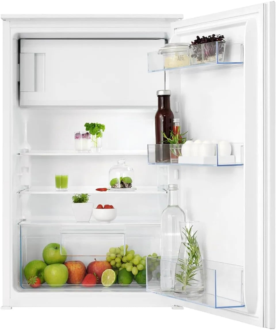 AEG NSF5O880ES, Fryseskabe, Bygge- og anlægsvirksomhed i køleskab med fryser, Hvid, 88 cm, 124 l, 110 l, 14 l