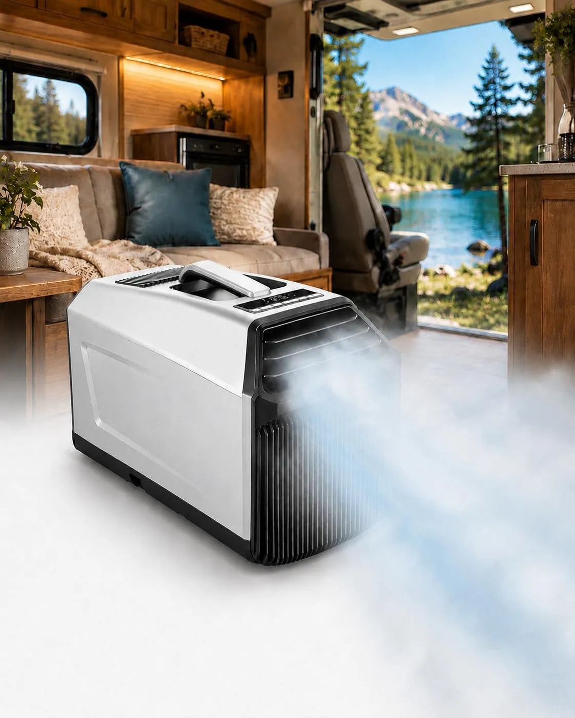 forplubossmmp 4-In-1, Mobile klimaanlæg, 5100 BTU Camping Air Conditioner, Bærbar Tent Air Conditioner, 4-1: Køling, Sølv / grå, 5100 BTU, 450w