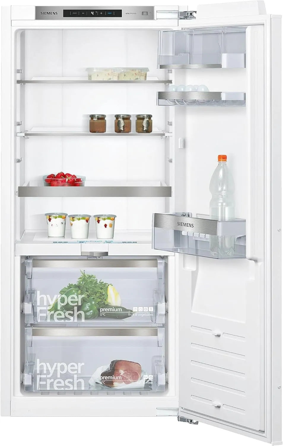 Siemens KI41FADE0 iQ700, Køle-/fryseskabe, built- i køleskab, 138 kWh om året, 187L, hyperFresh 0 °, LED belysning, Hvid, 138 kW