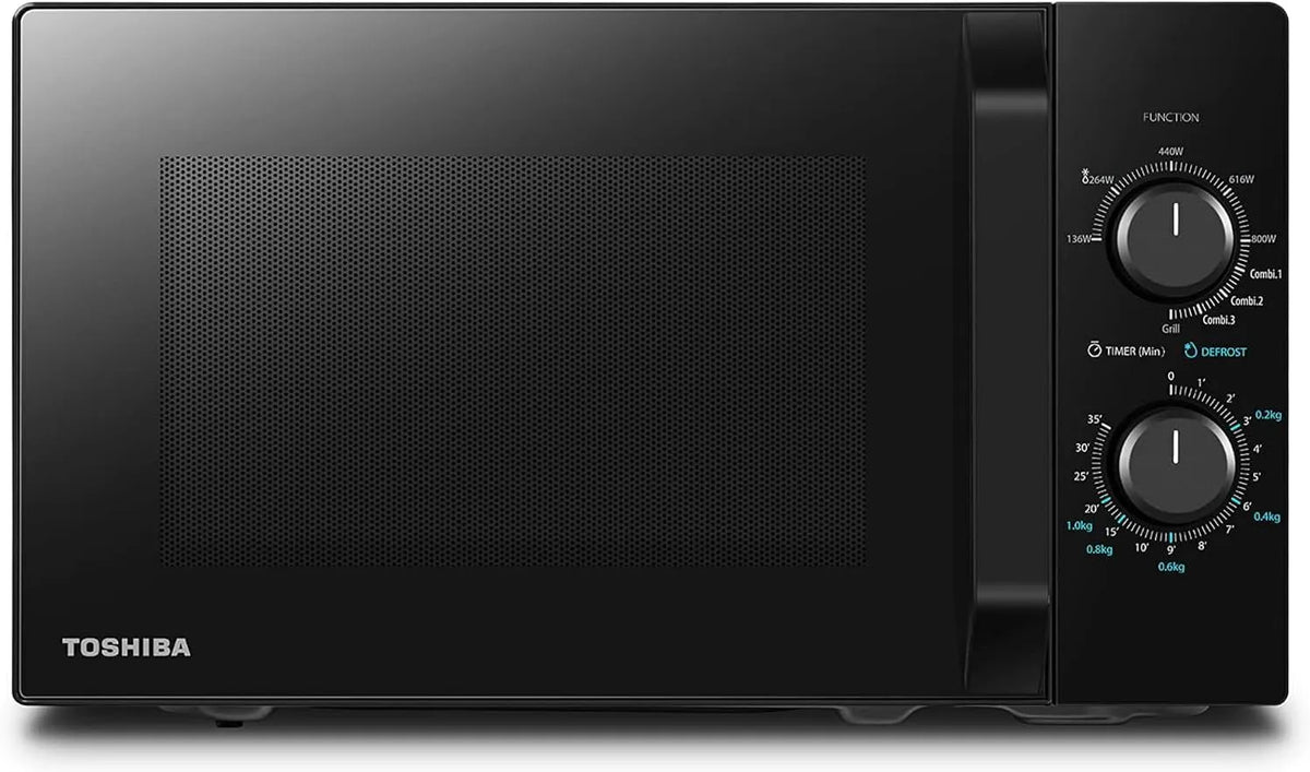 TOSHIBA MW2-MG20PF, Mikrobølgeovne med grill, (BK) / GE Mikrobølgeovn komfur 800 W med sprød grill & kombination madlavning, Sort, 800 W, 1000 W
