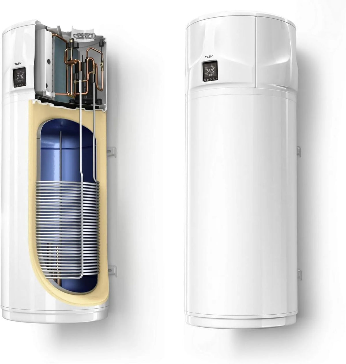 G2 Energy Systems, Varmepumper, Kompakt vægmonteret service vandvarmepumpe 150 liter varmepumpe varmt vand, Sort, 150 l, 1500W, 100 l