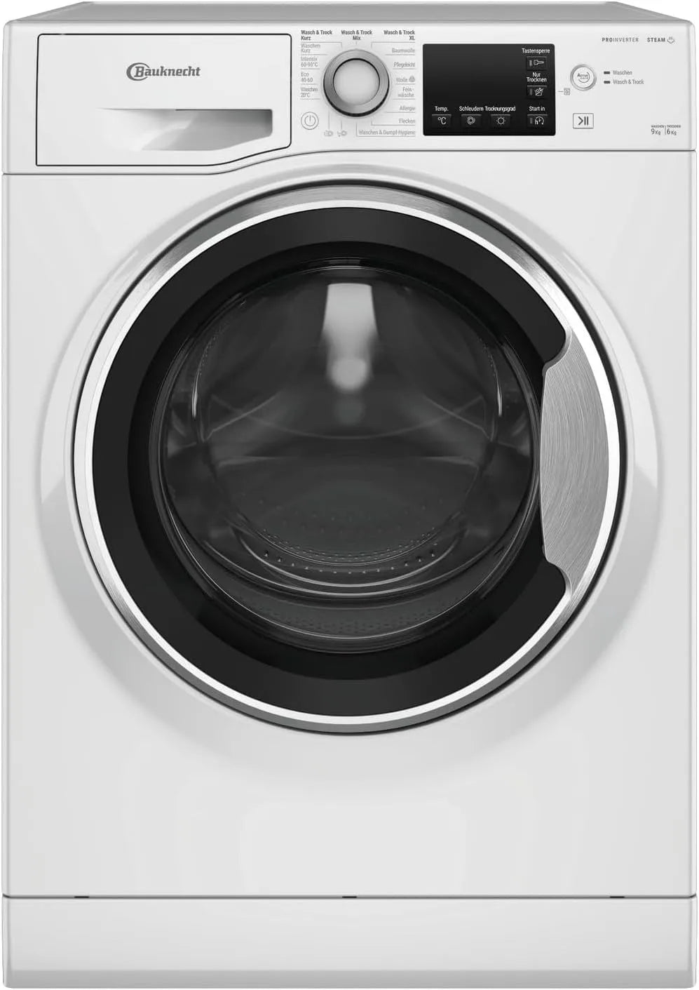 Bauknecht, Vaske-tørremaskiner, WATK Sense 9614 C Vaskedræber (9 / 6 kg) / Aktiv Care Color + / Dynamisk Inverter, Hvid, 6 kg