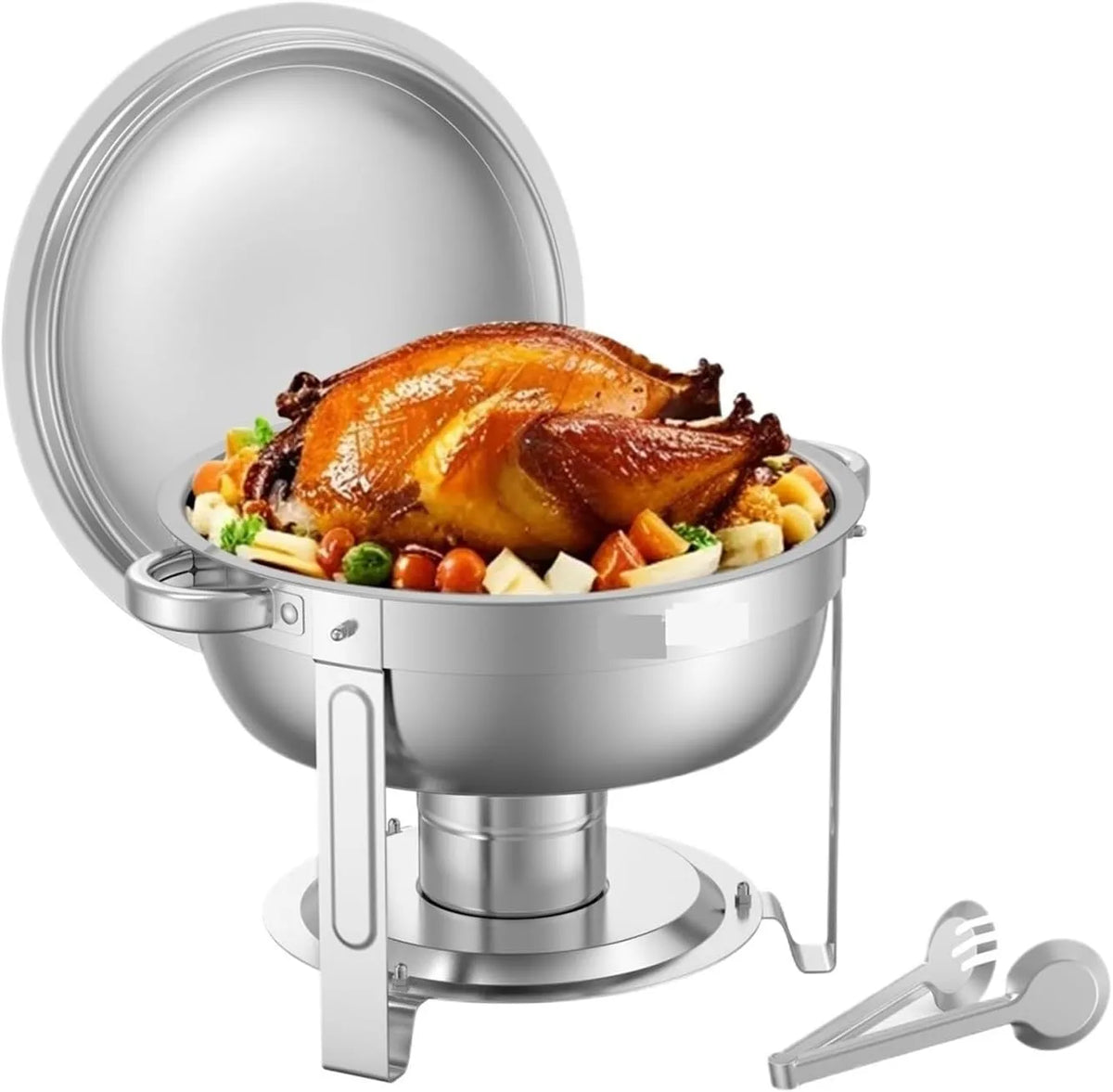 TRDEWR, Varmeplader og madvarmere, stegepander af rustfrit stål til buffeter, gastronomiovne God varmelagring, Sølv, 5 l, 1 W, 6 V