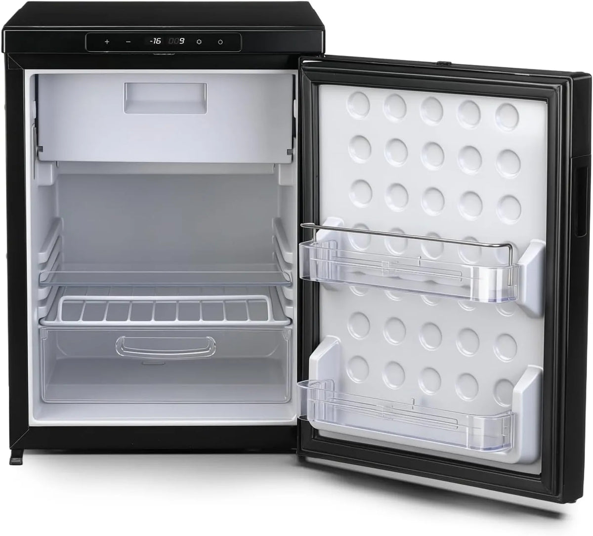 ISINEVER 12V/24V, Køleskabe, Minikøleskab, 50L køleskab lille, 12V / 24V 230V Lille kompressor køleskab med, Hvid, 12V, 24V, 50L, 230V