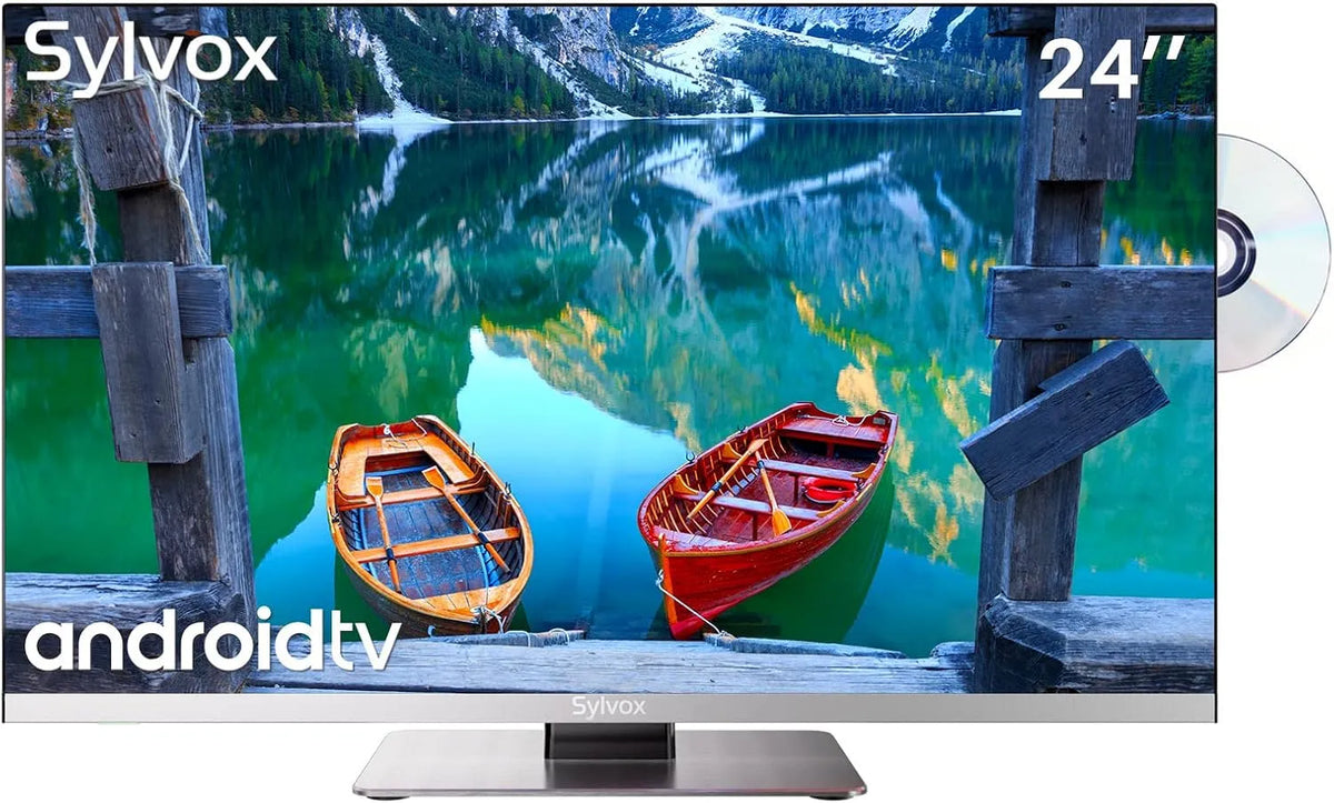 SYLVOX 1080P, 61 cm (24 tommer) TV 12 Volt Smart TV FHD Digital Video Disc Player Build- in ARC, Sort, 61 cm, 12 V