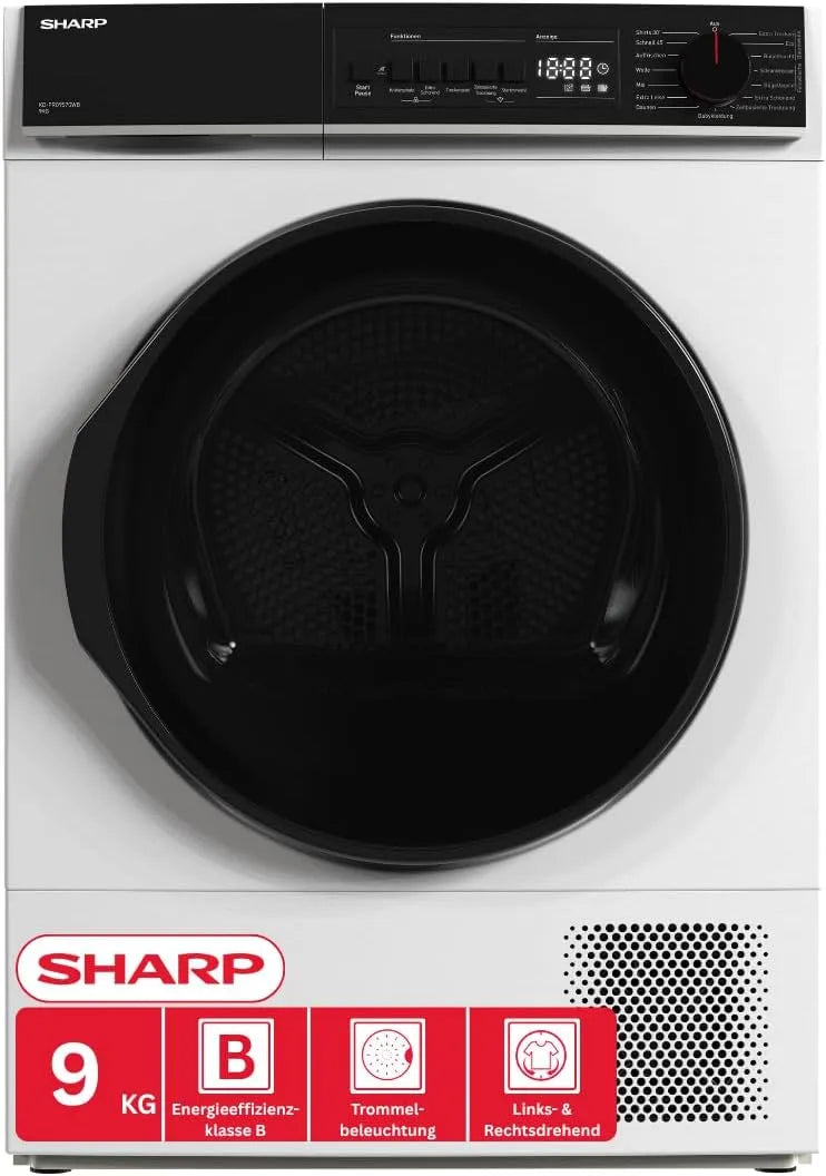 SHARP 30-Minuten-Schnelltrockenprogramm KD-PRO9S7GWB-DE, Vaske-tørremaskiner