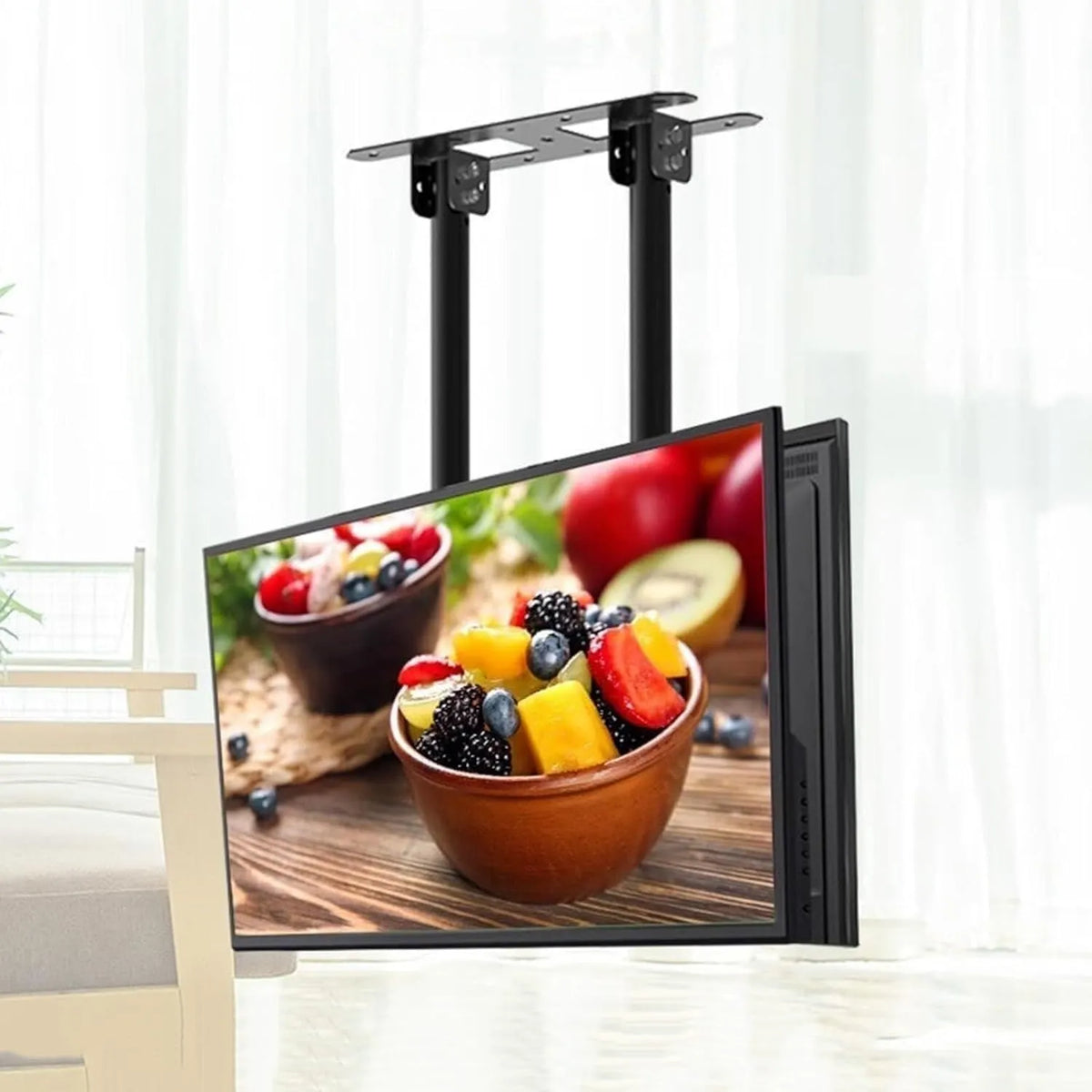 Generic, Væg- og loftbeslag, Justerbar tv vægmontering, loft mount til TV, dobbeltsidet loft mount, velegnet, Sort, 86 inch, 70 inch, 35 kg