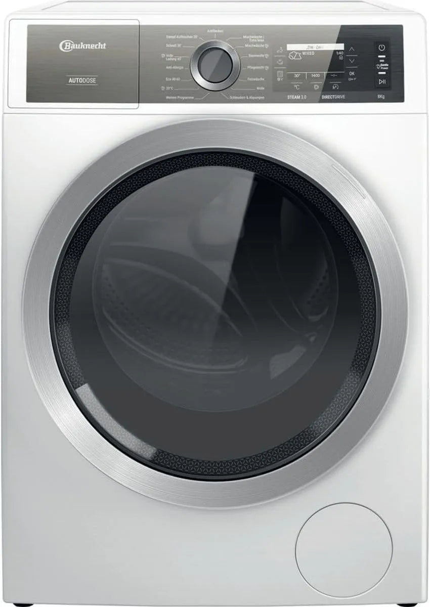 Bauknecht 89ADE, Vaskemaskiner, B8X SILENCE DE Front Belastning Washer - 8 kg Kapacitet - GentlePower, AutoDose, Hvid, 8X 89, 8 kg, 5 x 60