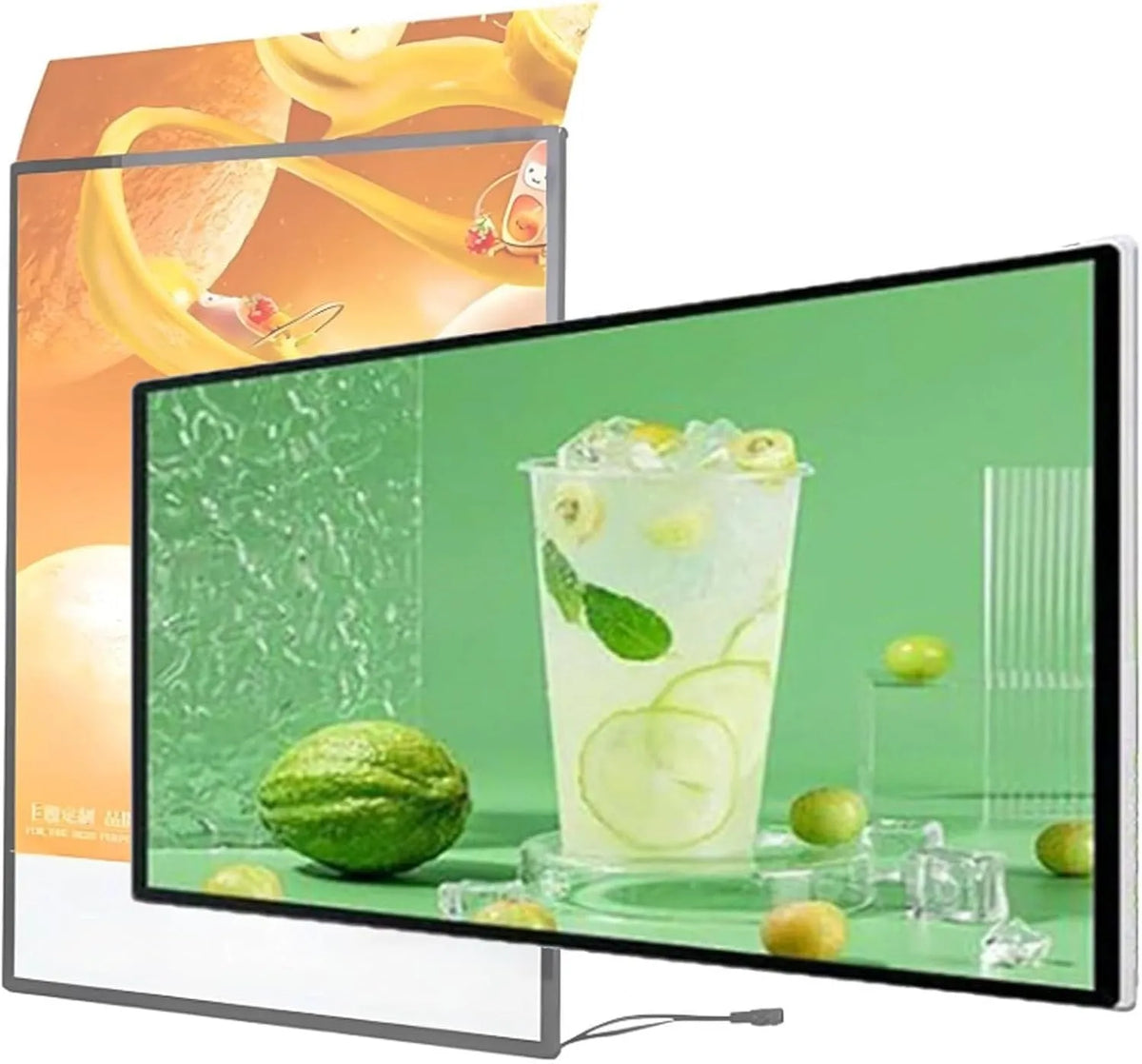 Generisch, Menukortholdere, Digital skiltning skærm, kommerciel vægmontering, digital menu LCD skærm til, Sort, 23, 6 inch, 47, 0 cm, 54, 6 cm
