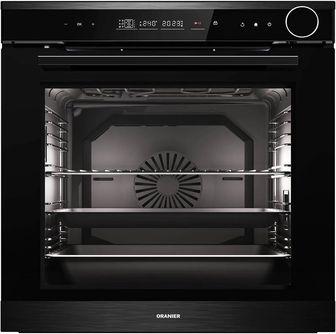 Oranier EBD830, Ovne, dampovn selvforsynende sort 80 liter madlavning rum - Soft- Luk dør - Touch, Sort, 80 l