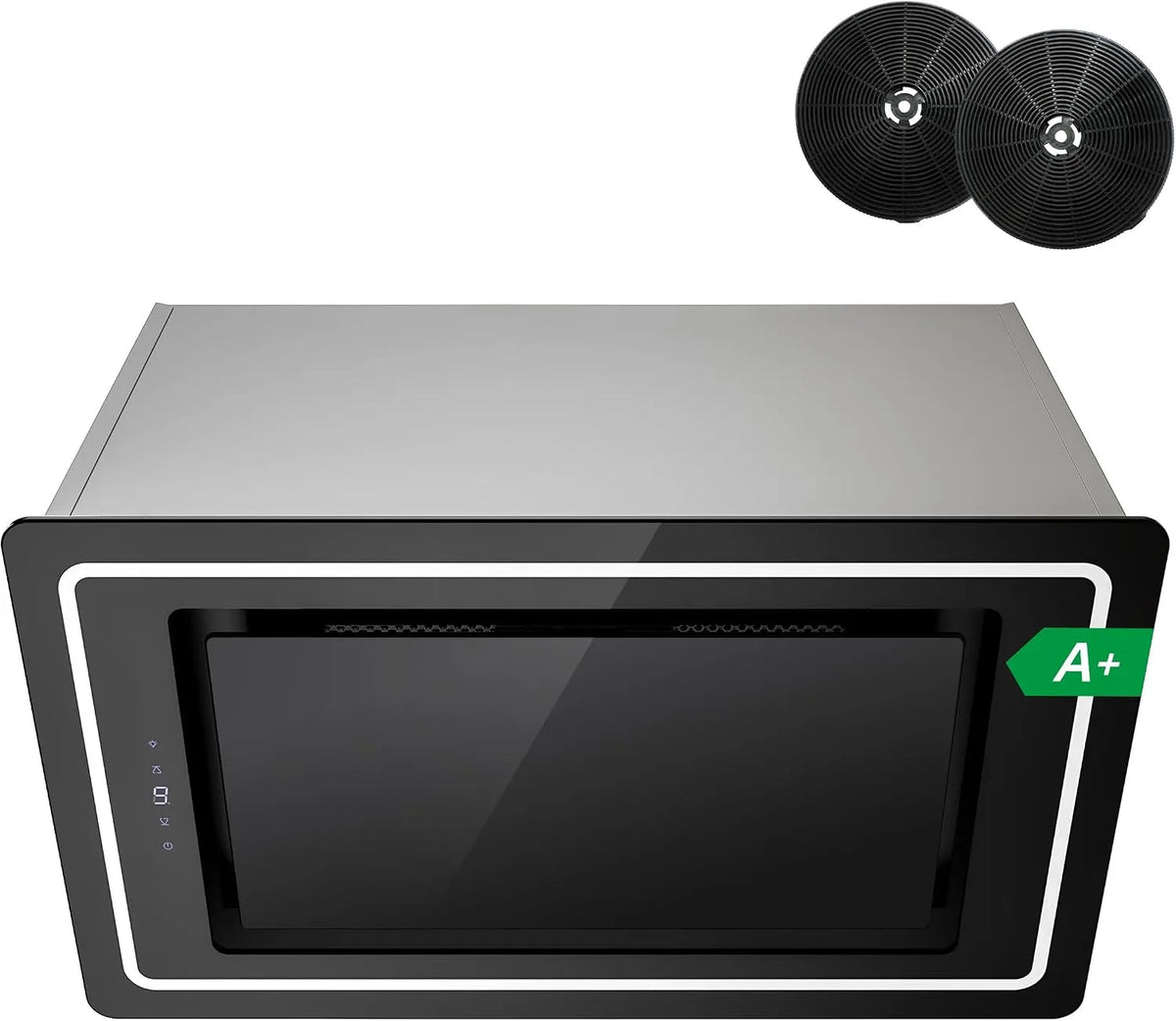 FIREGAS, Væghængte emhætter, installationsklods, sort, 52 cm - 450 m3 / h, energiklasse A +, 9 hastigheder, 52 cm