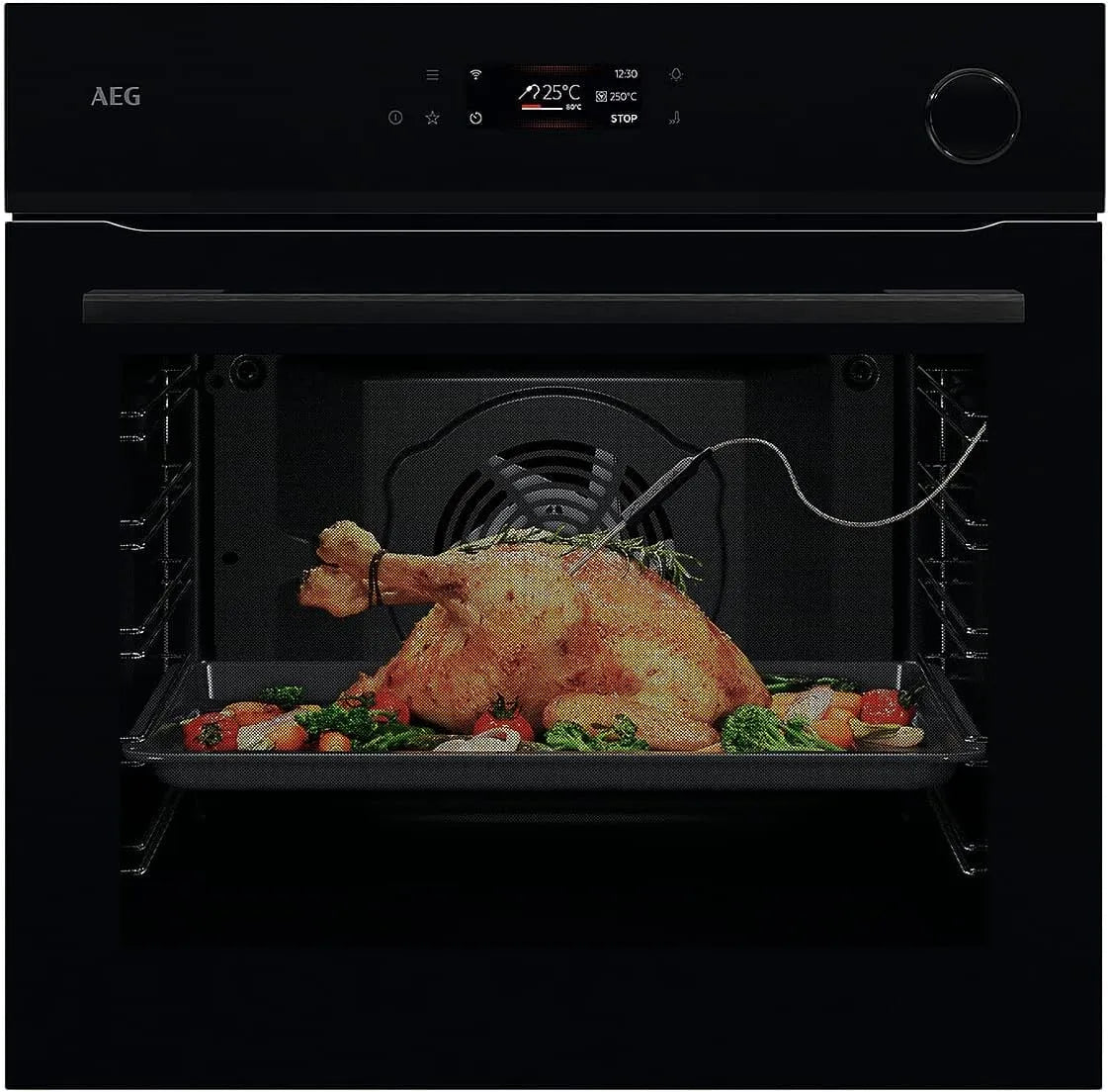 AEG NBR7P621SB, Ovne, MealAssist SteamCrisp ® Bageovn Sort, 72 l, 0, 95 l, 65 W