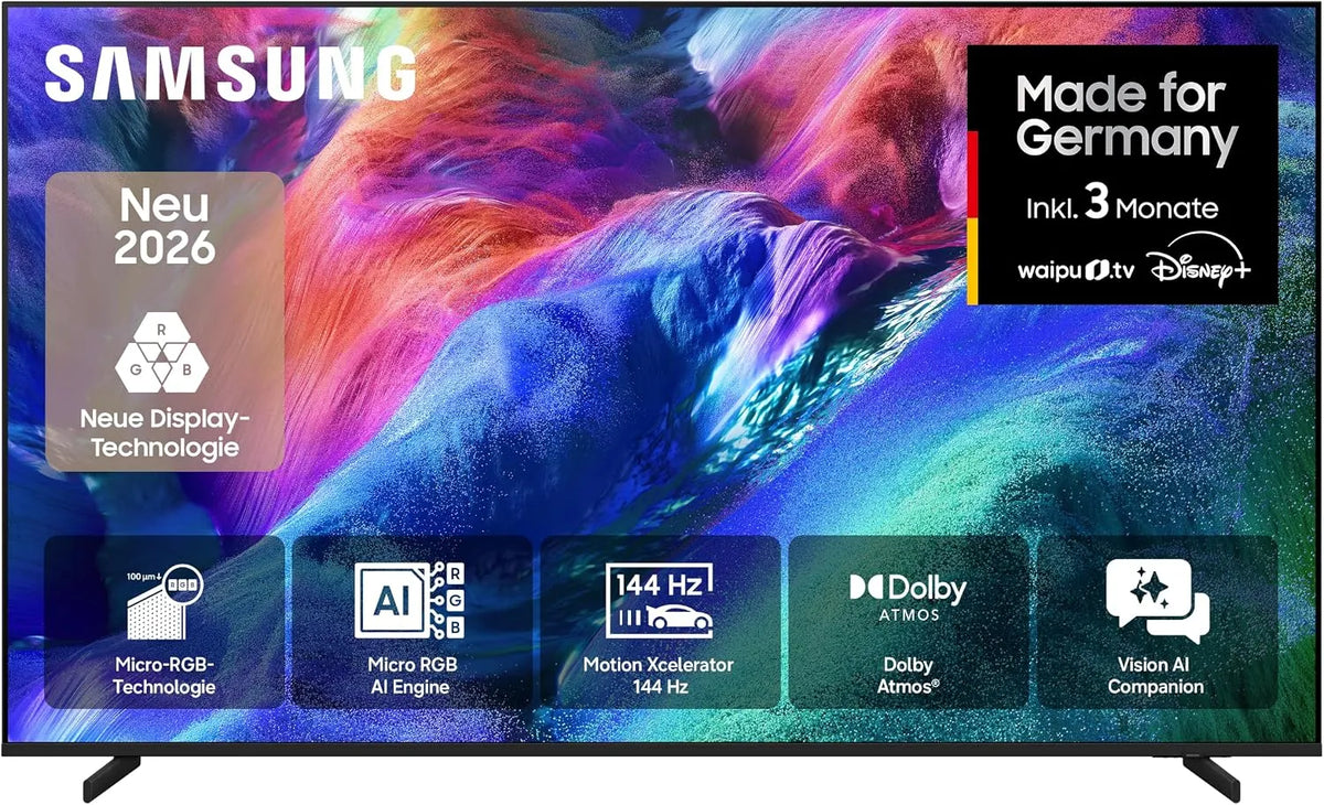 Samsung R85H, Bærbare TV'er, Micro RGB 4K 55 inches (138 cm), UHD TV, Micro RGB HDR + & AI Engine for, Sort, 4K, 55 inch, 138 cm, 144Hz