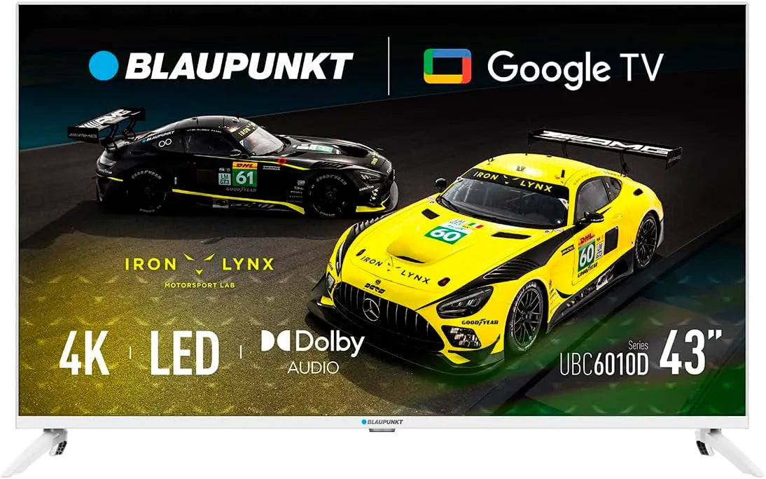 BLAUPUNKT 43UBG6010S, TV'er, Blå punkt 4K Smart TV, 108 cm (43 tommer), Google TV, LED- LCD, HDR, Bluetooth, Hvid, 4K, 108 cm, 3840 x 2160