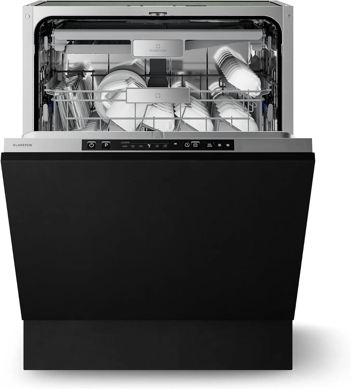 Klarstein, Opvaskemaskiner, 45 cm, Velaire opvaskemaskine 60cm - Fuldt integreret, 14 sæder, 6 programmer, 42 dB, A, Sølv, 60cm, 6 v