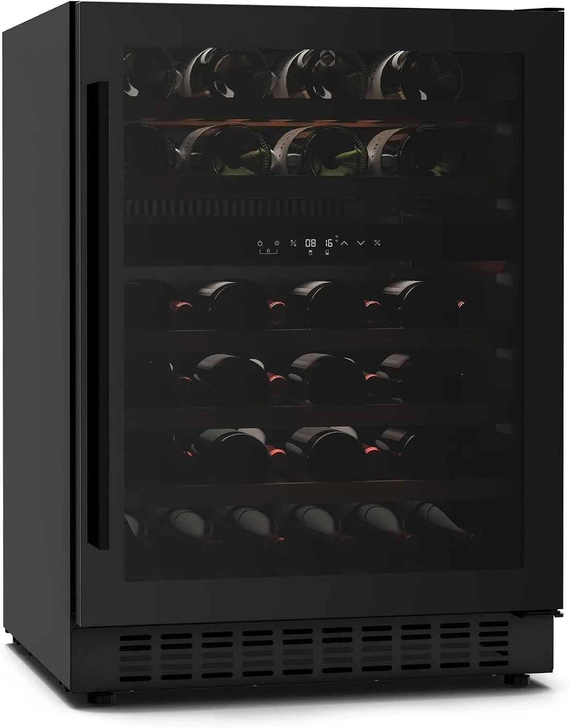 Klarstein, Vinskabe, Velaire vin køleskab 2 zoner - 46 flasker, 5-22 ° C, touch, LED, UV-beskyttelse, Sort, 41 dB, 5 × 56 × 82 cm, 39 kg