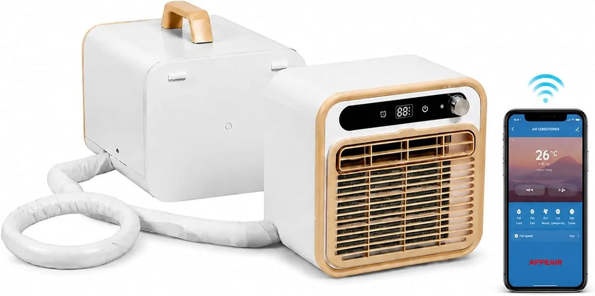 MESCXTY, Fordampningskølere, 5000 BTU klimaanlæg, bærbare klimaanlæg (2 m), Sort, 5000 BTU, 42 dB, 13 kg, 500 W