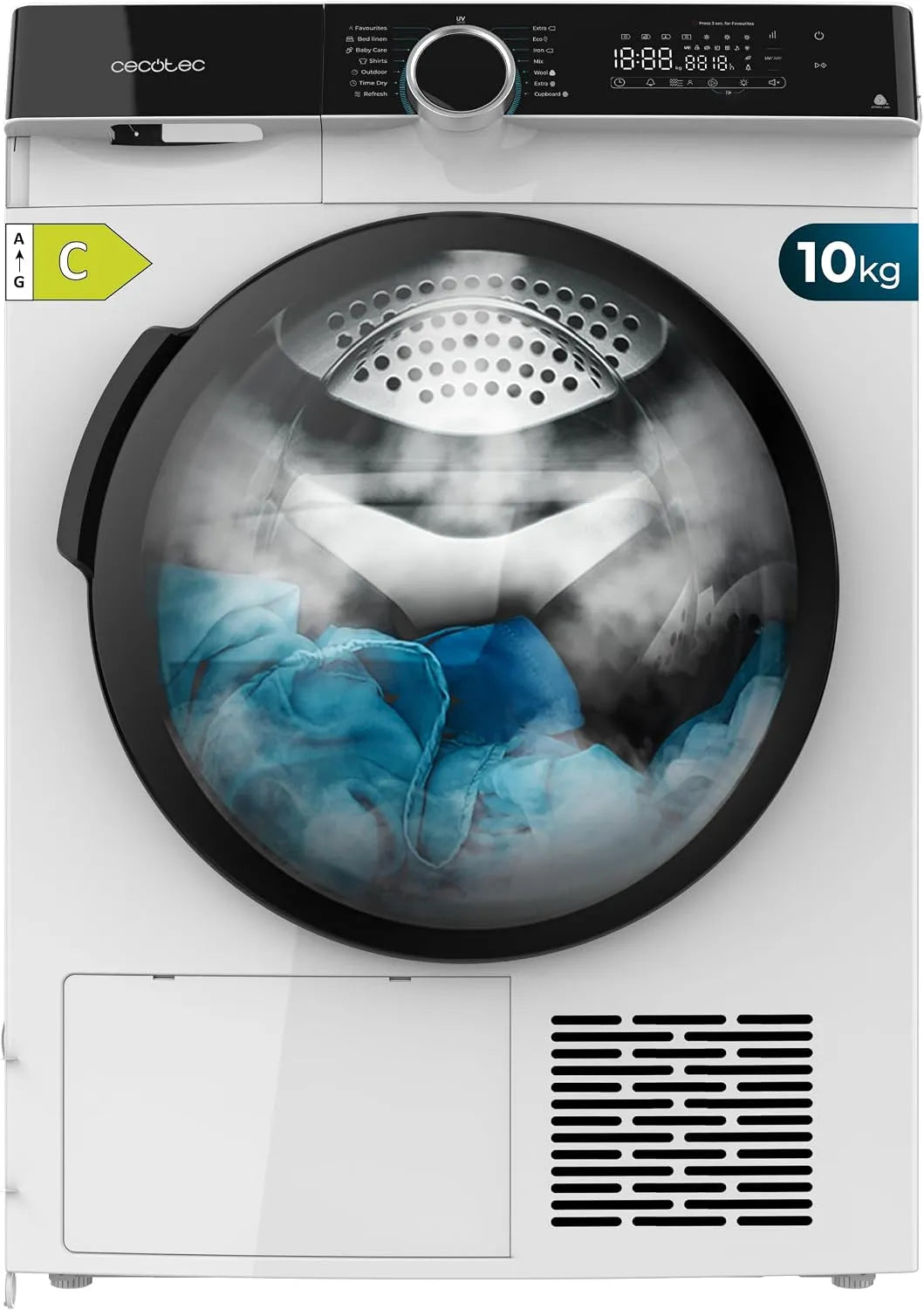 Cecotec, Varmepumpetørretumblere, Bolero Dresscode Dry 10505 Inverter, varmepumpe, 10 kg, svarer til klasse A + +, Hvid