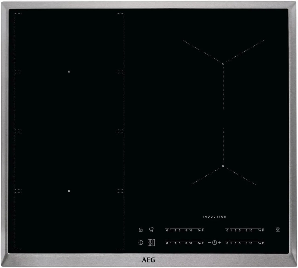 AEG IKE64471XB Hob2Hood, Kogeplader, Selvtilstrækkelig kogetop med touchscreen, pottegenkendelse & funktion, Sort, 60 cm, 6 x 57