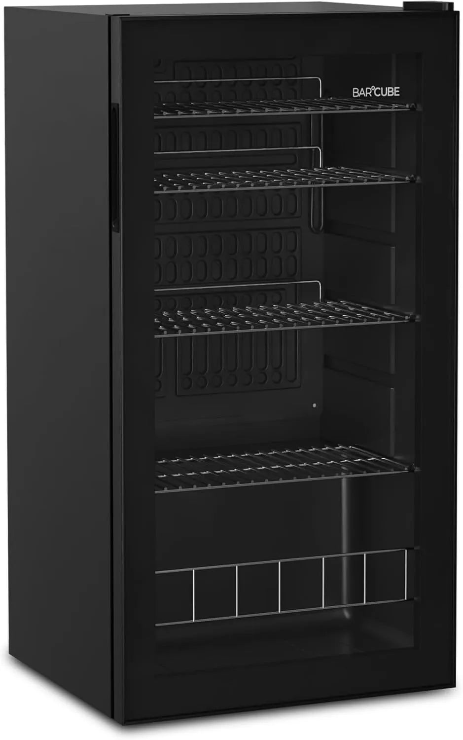 °CUBES, Drikkevarekøleskabe, ° CUBES BAR ° CUBE 90L Drikkevarekøleskab med glasdør & LED - stille minikøleskab, Sort, 90L, 4 v