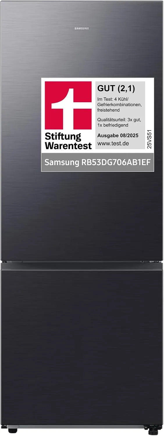 Samsung RB53DG706AB1EF, Køle-/fryseskabe, Køleskabe-fryser, 203 cm, 538 l, Ekstra bred (75 cm), Køleskab med fryser, Wifi &, Sort