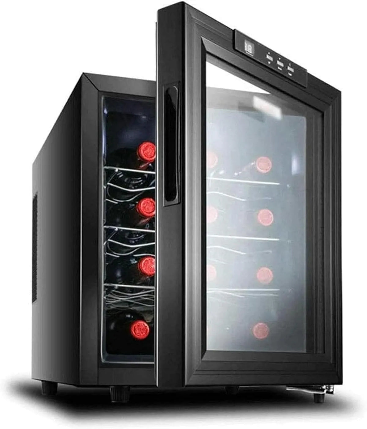 Generisch, Drikkevarekøleskabe, Rød vin køler, Mini Termoelektrisk køleskab til 12 flasker, konstant temperatur, Hvid, 100.000 g, 33 l, 50W