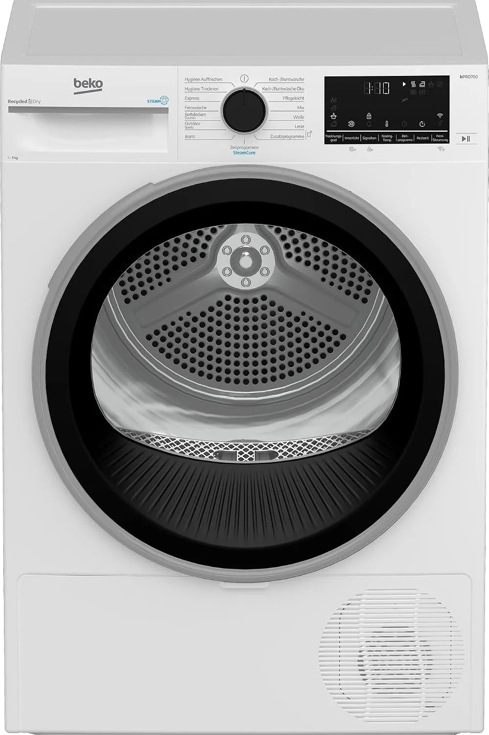 Beko B7T89209, Varmepumpetørretumblere, tørretumbler, 9 kg, front loader varmepumpe tørretumbler, 15 programmer, sensor, Hvid