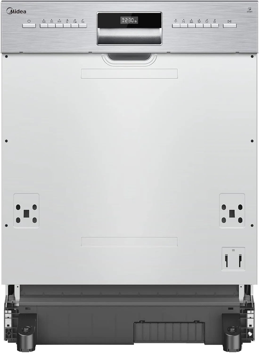 Midea, Opvaskemaskiner, 45 cm, opvaskemaskine Delvis integreret 60 cm build- i opvaskemaskine 13 sted, Sølv, 60 cm