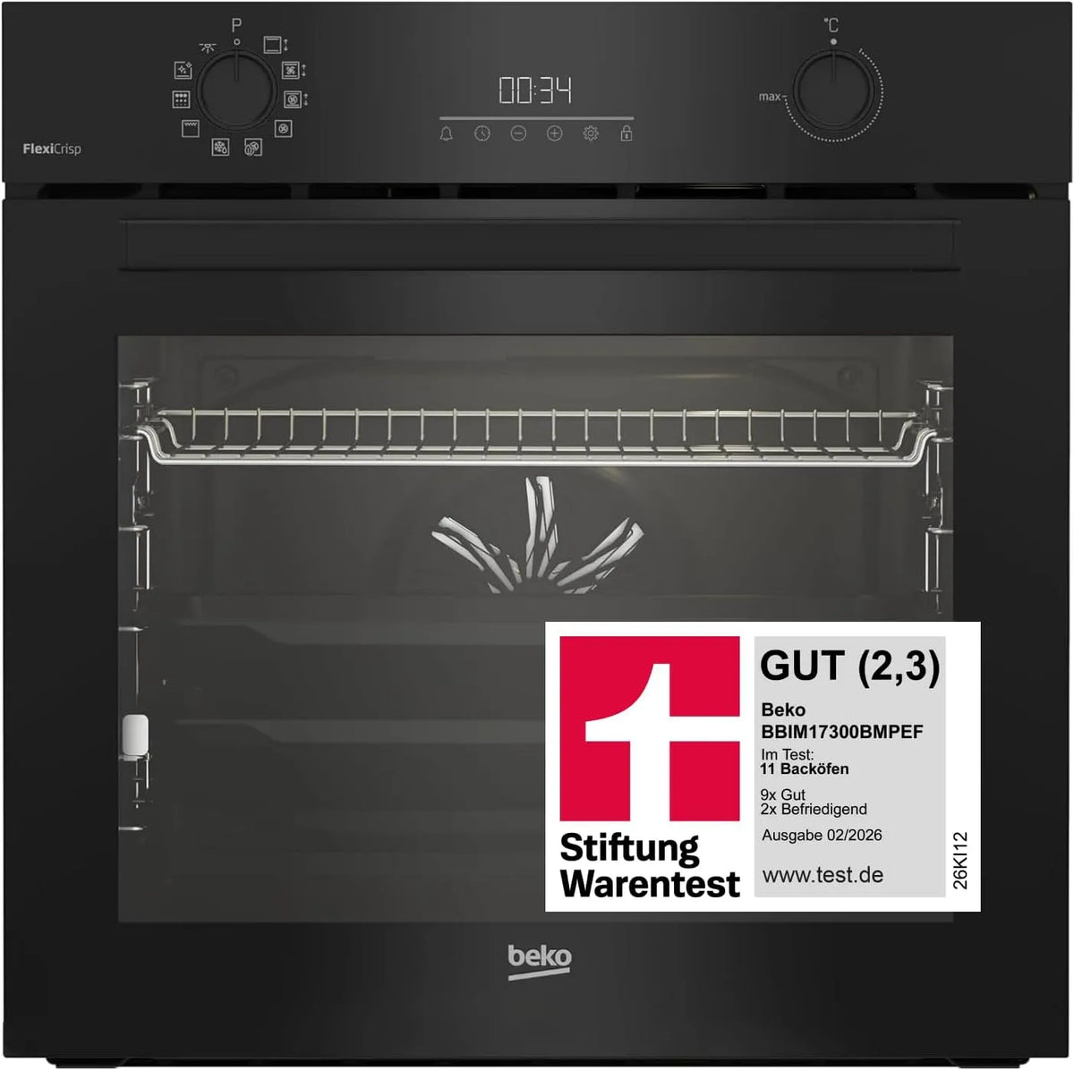 Beko BBIM17300BMPEF b300, Ovne, Bagageovn, bygning-i ovn, 72 l madlavning kammer, multifunktionsåbn, 10, Sort, 72 l