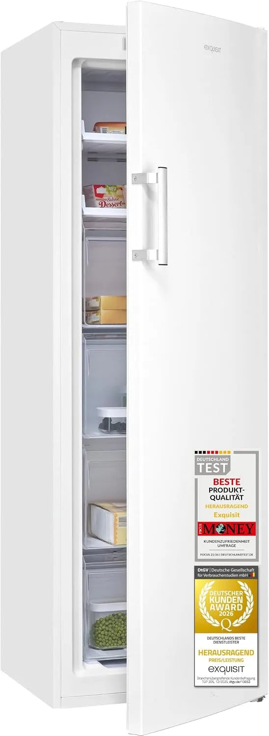 Exquisit, Fryseskabe, Udsøgt Fryser 204 l No Frost, Hvid, 204 l, 39 dB