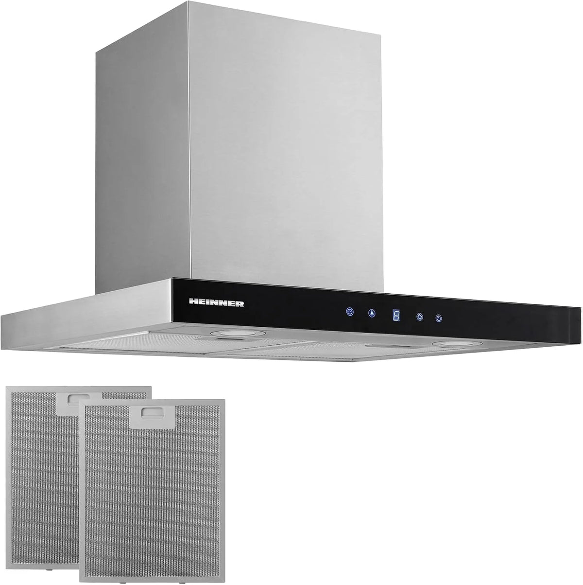 HEINNER DCH-650TIX, Væghængte emhætter, DCH- berøringsbetjening Wall Hood Udstødningshætte 60 cm, Sort / sølv, 60 cm