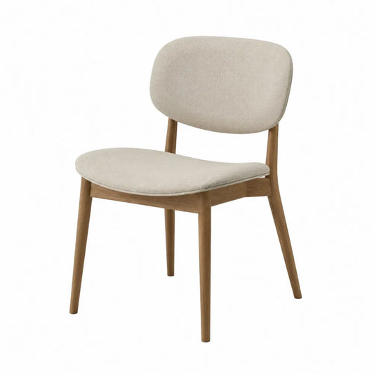 Silla de madera de haya con tapizado de poliéster beige