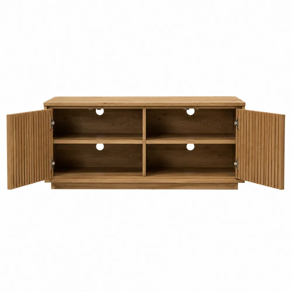 Mueble de madera maciza de roble con puertas y estantes