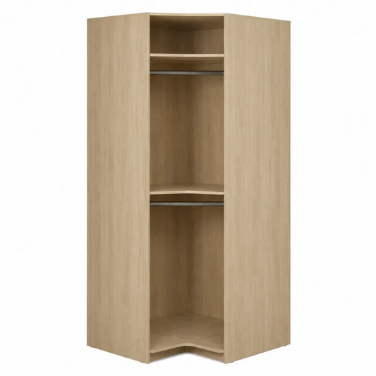 Armario esquinero de madera roble claro 180x60x60 cm