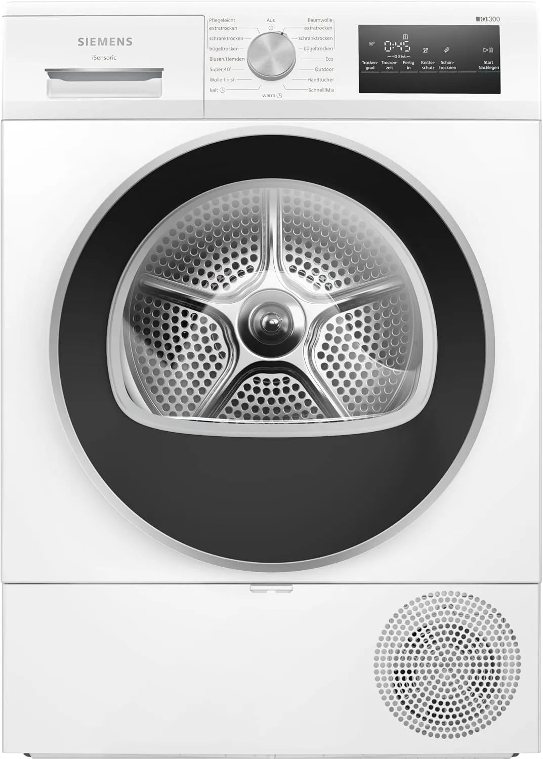 Siemens iQ300 WT45HV0EM, Varmepumpetørretumblere, varmepumpetørrer 8 kg autoDry, Sort, 300 v, 8 kg, 1 kg, 84, 2 cm