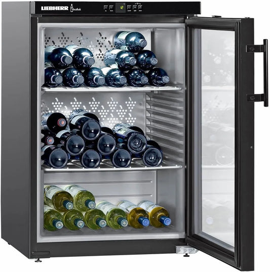 Liebherr, Vinkøleskabe, PAL - WKb 1812 Vinothek vin køleskab / A + / 89 cm / 66 flasker Køledel / I, Sort, 1812 V, 89 cm, 134 l, 0, 75 l