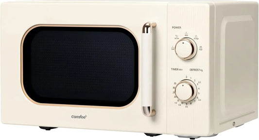 Comfee CMO-M202NC, Solo-mikrobølgeovne, CMO- (CM) Mikrobølgeovn, vintage, retro, elegant, med 5 effektniveauer, 700 W, 20, Sort / sølv