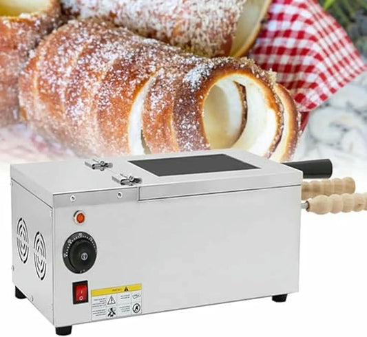 QUSYZD, Ovne, Elektrisk komfur til kager - 1500 W høj ydeevne for hjemmelavet brød, is kegler, Sort, 1500 W
