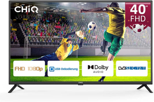 CHiQ DVB-T/T2/C/S2 1080p, TV'er, 40 tommer (100 cm) LED-tv FHD, Dolby Audio, Hotelmodu, Media Player, Triple, Sort, 100 cm, 240 V, 60 HZ, 5W