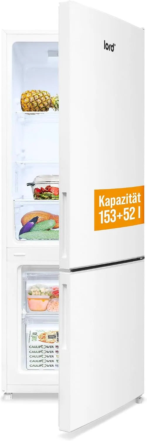Lord, Køle-/fryseskabe, C24 Køleskabe-fryser kombination 205 l (153 l køleskab + 52 l fryser rum), 144, Hvid, 205 l, 153 l, 52 l, 144 cm