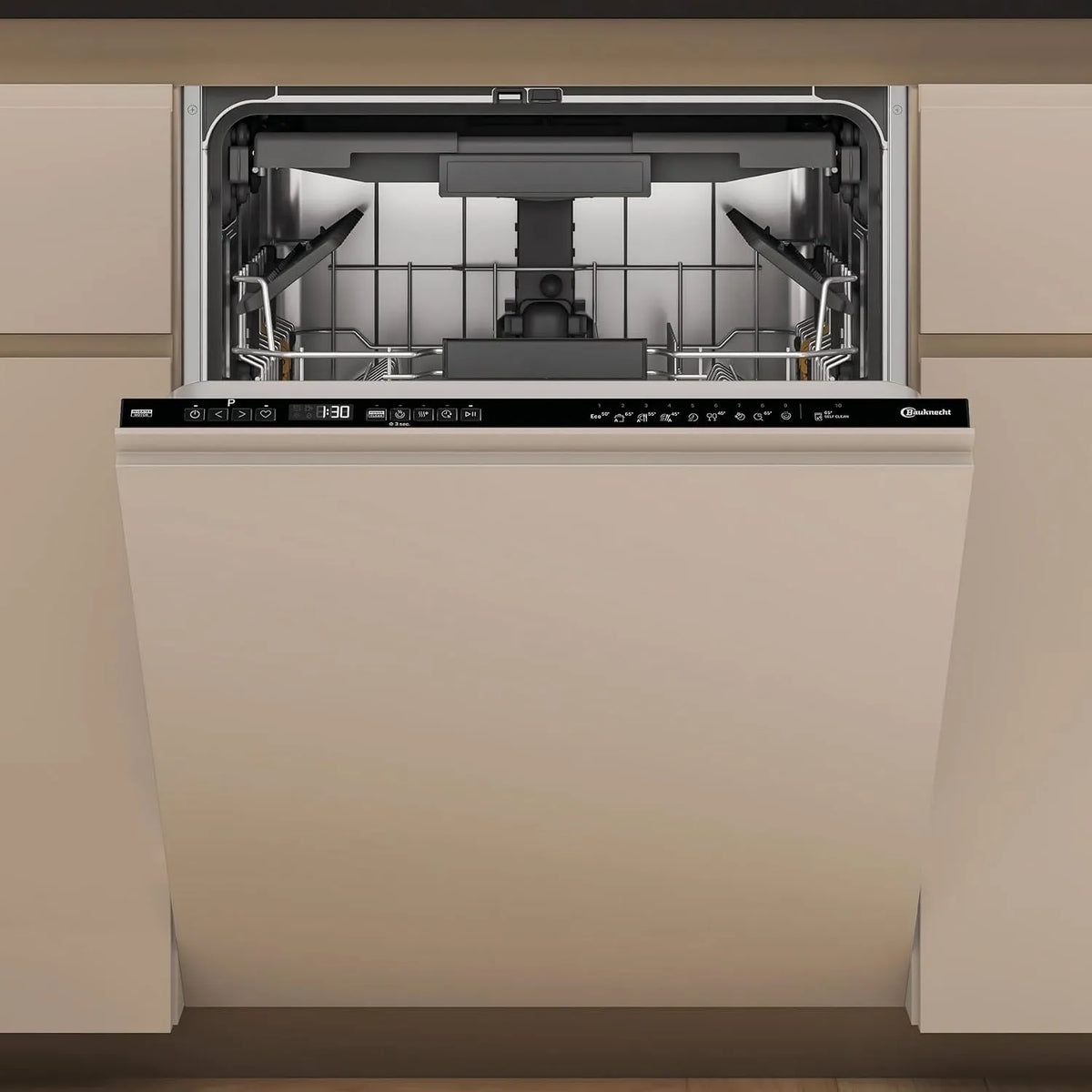 Bauknecht BK7IPA15BM6L0, Opvaskemaskiner, 60 cm, Fuldt integreret opvaskemaskine / 60cm / 15 MGD / EEK A / Maxi Space - Interior /, Sølv, 6L