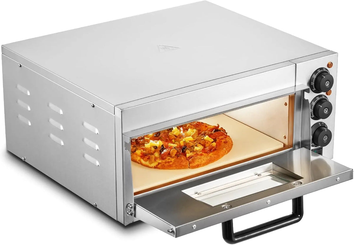 VEVOR, Pizzaovne, Kommerciel Pizza Oven Bagning Oven Single- cover lag 406 mm, rustfrit stål, Sølv, 406 mm, 16 inch
