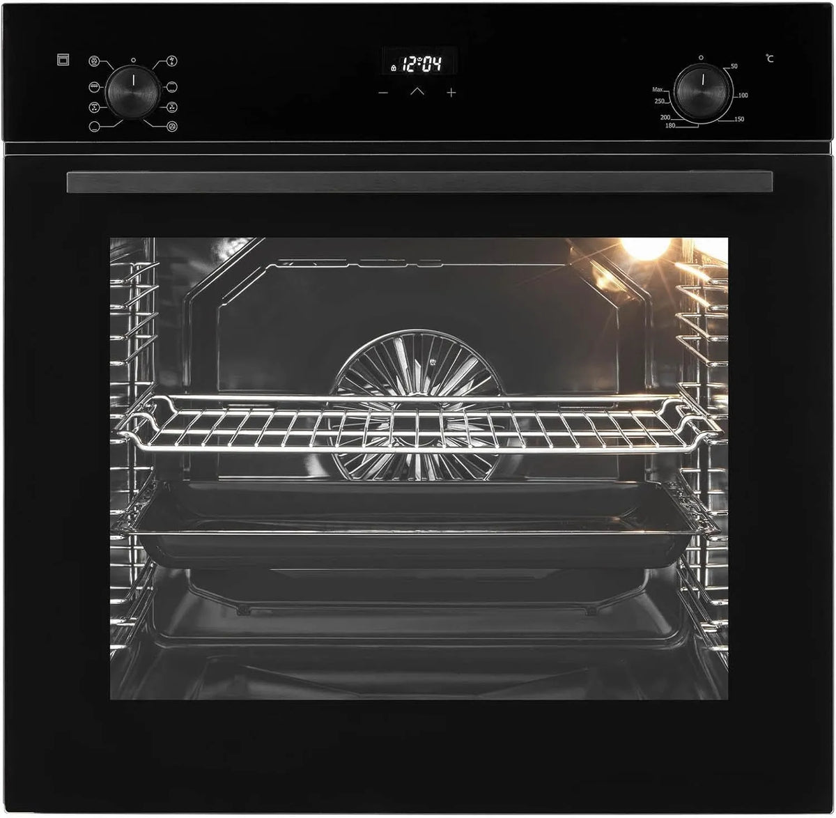 Oranier, Ovne, Orange build- i ovn 60 cm med 9 funktioner, optrækkelige beskyttelsesbriller, 3D, Sort / sølv, 60 cm, 596 mm, 595 mm, 569 mm