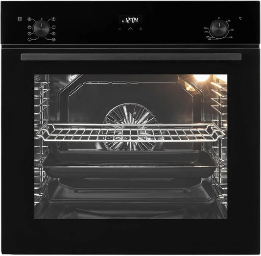 Oranier, Ovne, Orange build- i ovn 60 cm med 9 funktioner, optrækkelige beskyttelsesbriller, 3D, Sort / sølv, 60 cm, 596 mm, 595 mm, 569 mm
