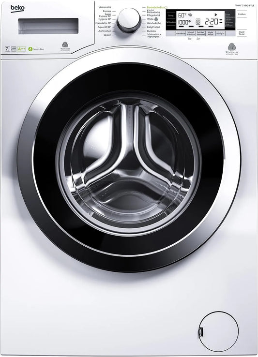 Beko, Vaskemaskiner, WMY 71643 PTLE vaskemaskine FL / A + + + / 171 kWh / år / 1600 UpM / 7 kg / 9020, Hvid, 171 kW, 7 kg, 9020 L, 34 cm