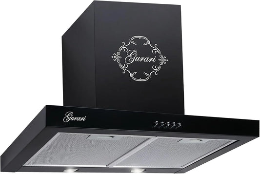 Gurari, Væghængte emhætter, væghætte GCH F 461 BL 6 Sort rækhætte 60 cm, Sort / sølv, 60 cm, 150 mm, 120 mm, 600 mm