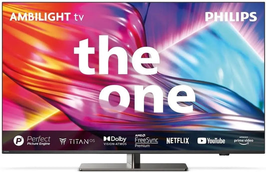 PHILIPS 55-Zoll 55PUS8909, TV'er, Ambilick 4K LED Smart TV - 55 tommer skærm med pixel-præcis Ultra HD Titan OS, Sort, 4K